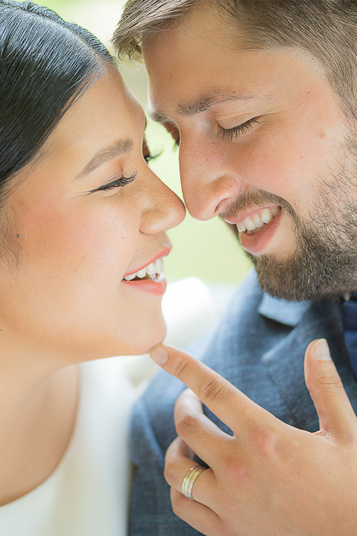 A sweet portrait of an engaged couple
