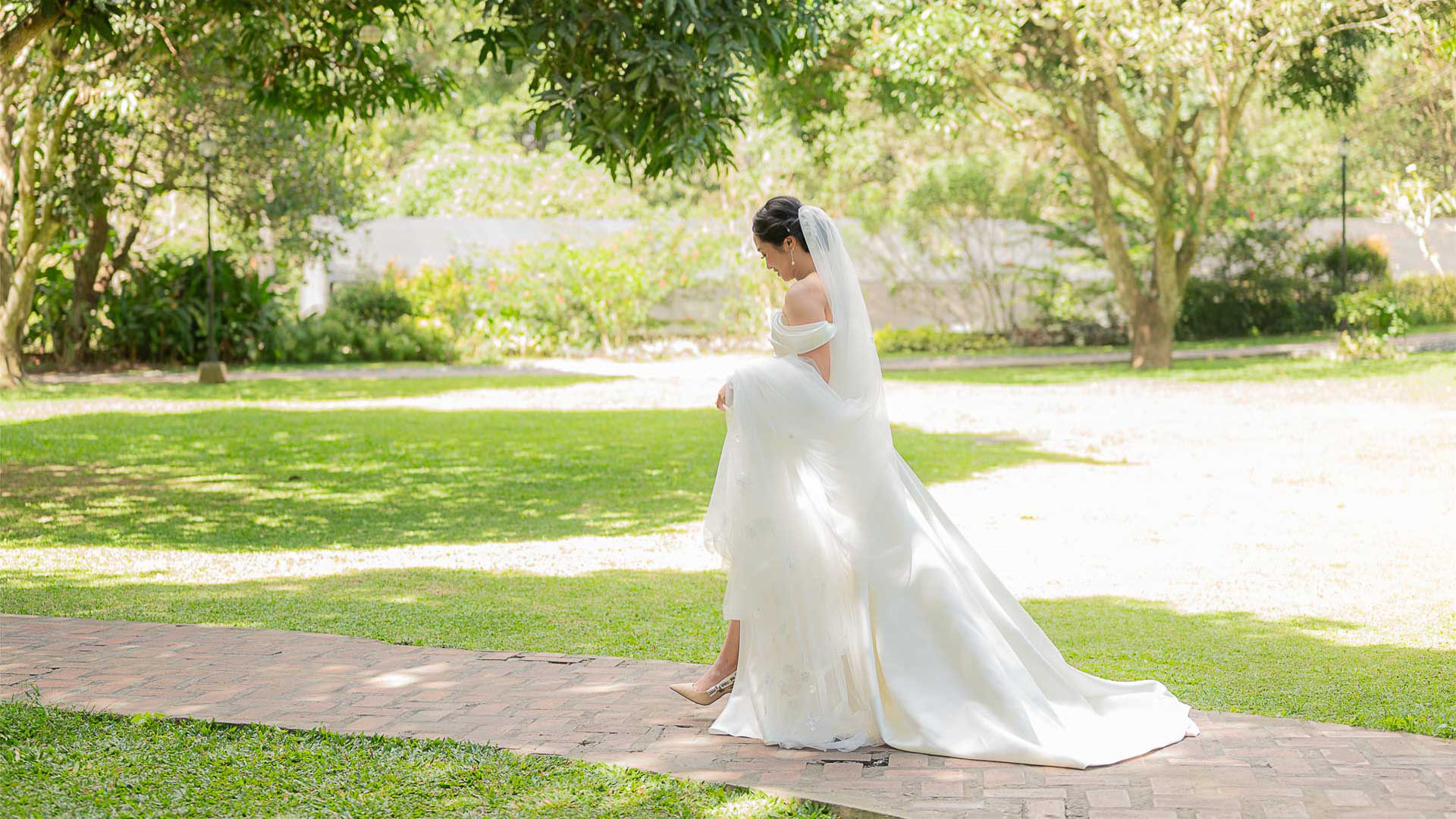 bride in wedding gown